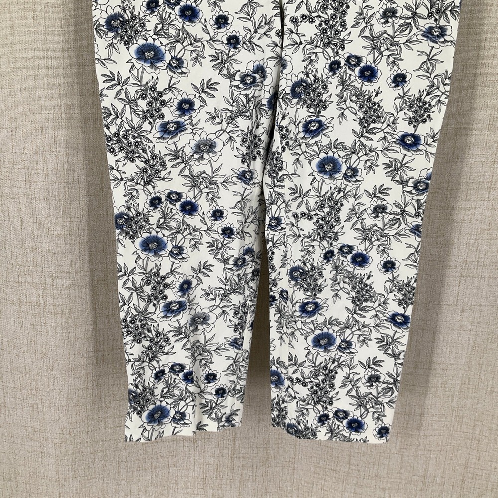 Talbots Chatham Ankle Pant‎ Women 8P Blue Botanical Preppy Coastal Travel Resort - Picture 6 of 14